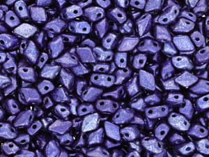 Clearance - Was $4.94 - Matubo MiniGemDuo 6 x 4mm Metalust - Purple 2-Hole Bead 2.5-Inch Tube